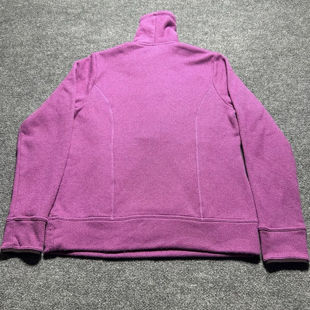 The North Face Crescent Shawl Collar Fleece Women Size M Purple Pullover Sweater - Picture 5 of 5